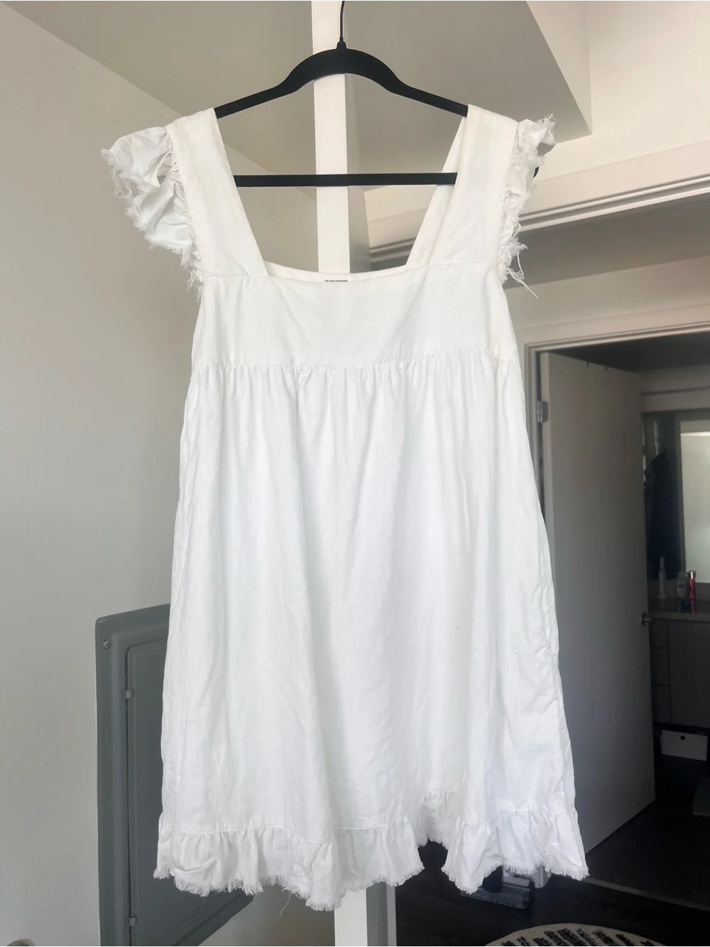 Aerie Flutter Sleeve Babydoll Tunic Dress White Size Small - Picture 2 of 11